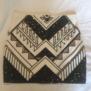 Express winter white sequence cotton skirt